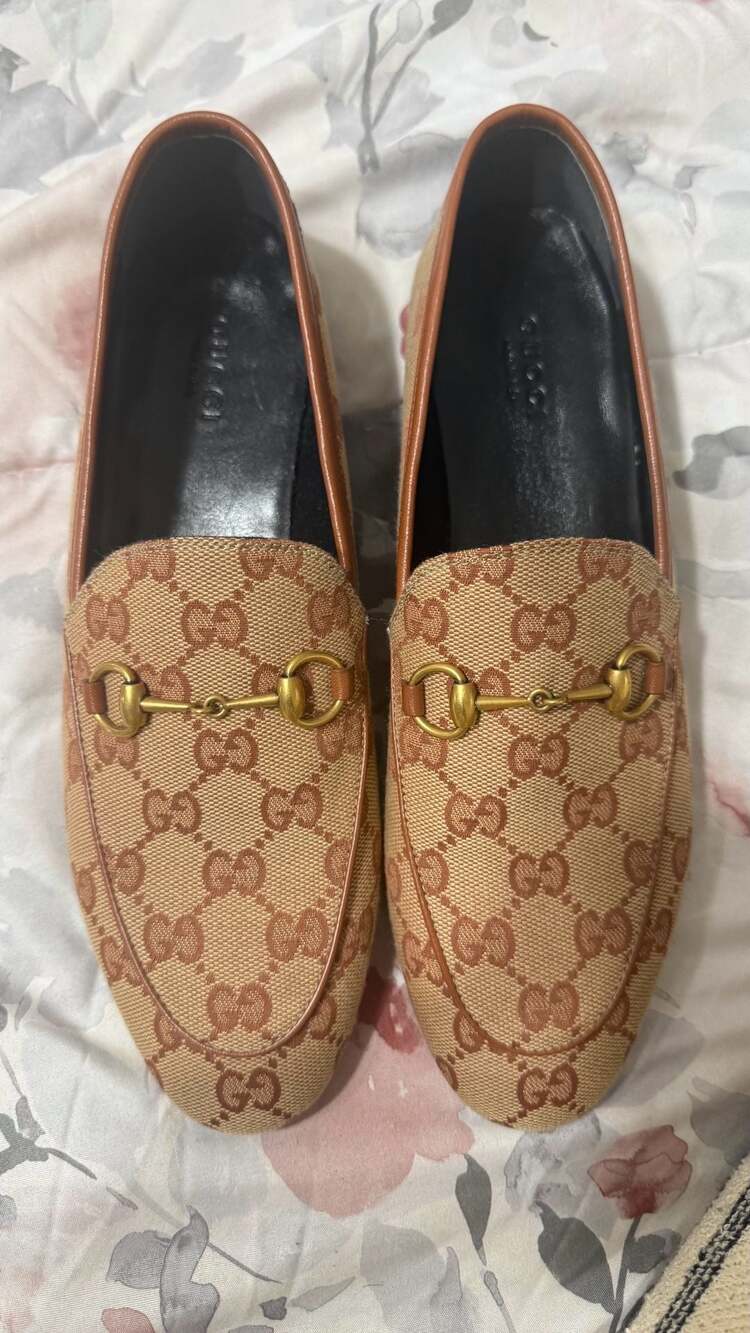 Gucci Jordaan GG Supreme Canvas Horsebit Loafers
